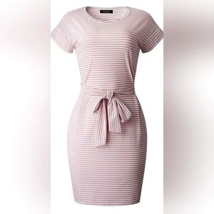 Meerokeety Striped short-sleeved Large dress